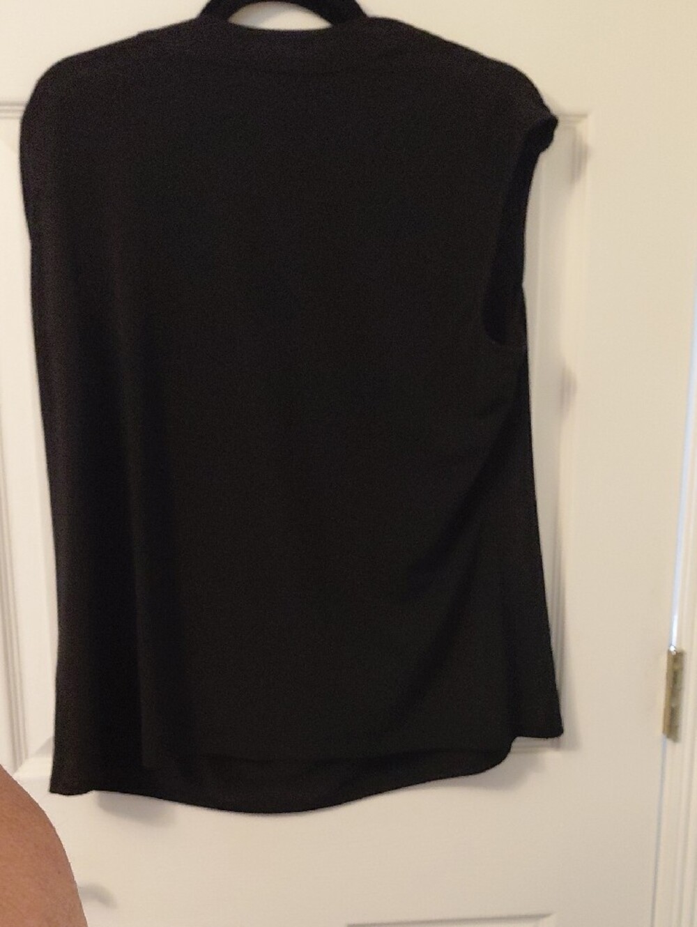 Worthington Black Draped Neck Sleeveless Blouse - Picture 4 of 4